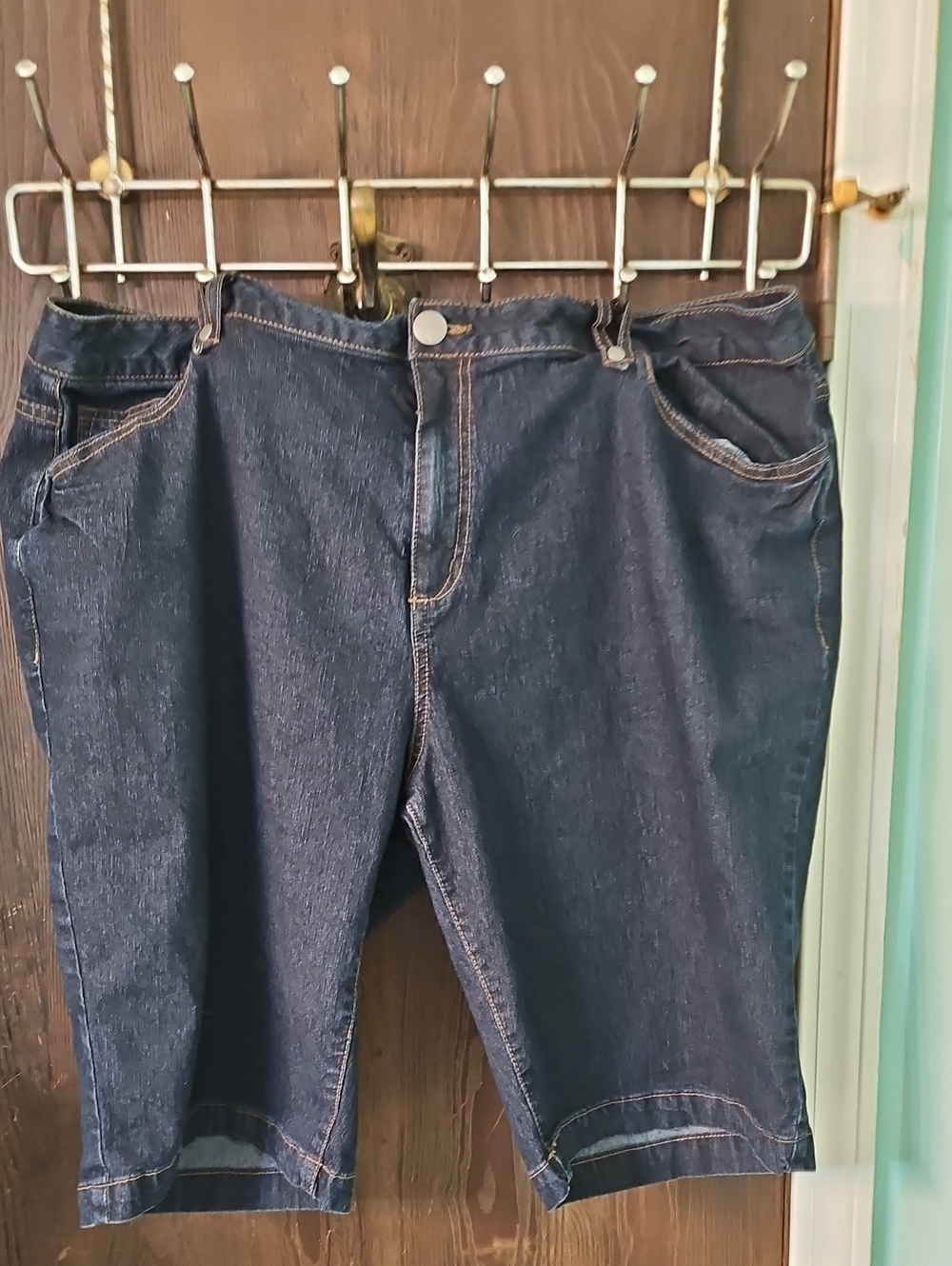 Avenue Dark Blue Denim Bermuda Shorts